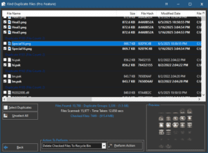 SirCleaner - Find Duplicates Screen